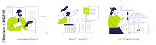 Insurance services isolated cartoon vector illustrations se