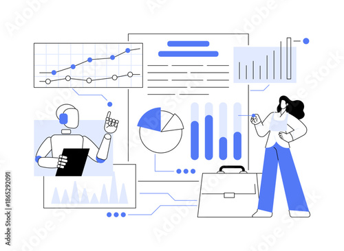 AI-Driven Business Plan Creators abstract concept vector illustration.