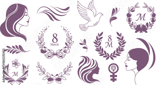 Purple Hand Drawn for International Womens Day March Eighth womensday feminism