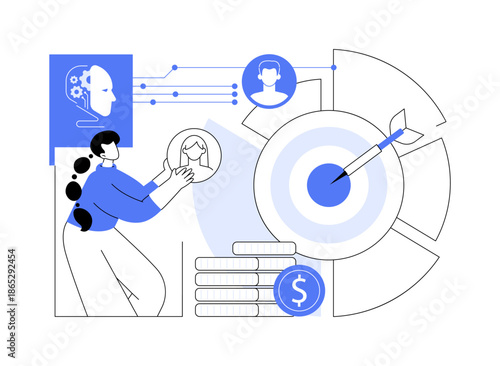 AI-Powered Customer Segmentation abstract concept vector illustration.