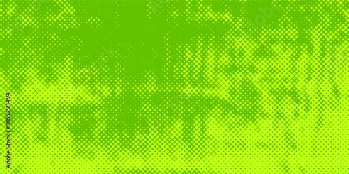 Dots halftone green color pattern gradient texture with technology digital background. Dots pop art comics with nature graphic design.