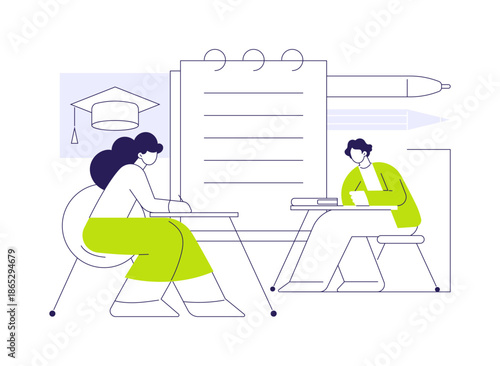 Making notes isolated cartoon vector illustrations.