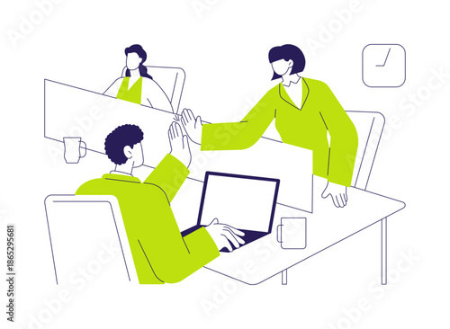 Cubicle office abstract concept vector illustration.