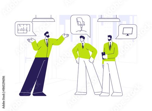 Searching for office abstract concept vector illustration.