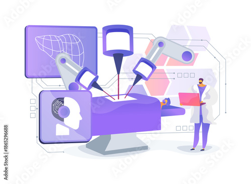 Robotic Surgery Arm abstract concept vector illustration.