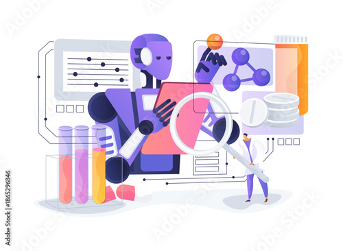 AI-Powered Drug Discovery abstract concept vector illustration.