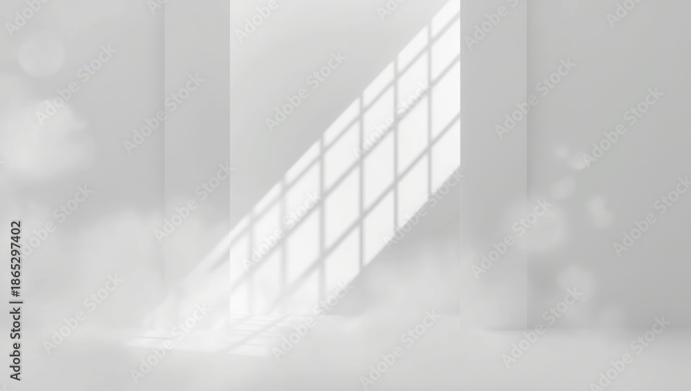 Fototapeta premium Sunlight passing through a structured grid, suitable for UI backdrop or editorial header design