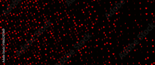 Dark Silver, Gray vector pattern with symbol of cards. Colorful gradient with signs of hearts, spades, clubs, diamonds. Pattern for leaflets of poker games, events.