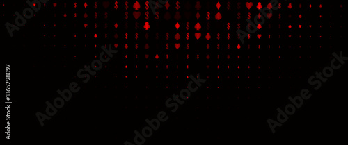 Dark Silver, Gray vector pattern with symbol of cards. Colorful gradient with signs of hearts, spades, clubs, diamonds. Pattern for leaflets of poker games, events.