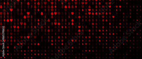 Dark Silver, Gray vector pattern with symbol of cards. Colorful gradient with signs of hearts, spades, clubs, diamonds. Pattern for leaflets of poker games, events.