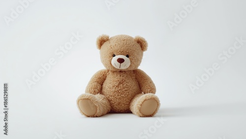 A plush teddy bear on a plain white background, designed for toy catalog imagery