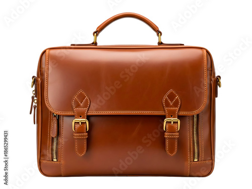 Brown Leather Satchel Bag Office.
