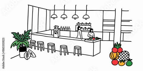 Healthy Juice Bar with Fresh Smoothies and Snacks