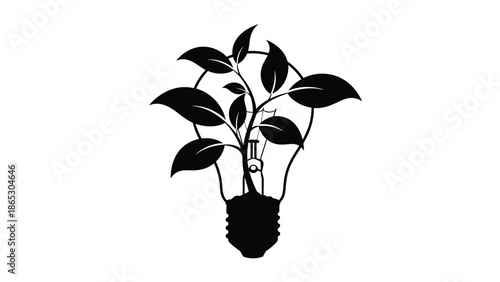 A lightbulb with plant growth inside symbolizing bright ideas and innovation