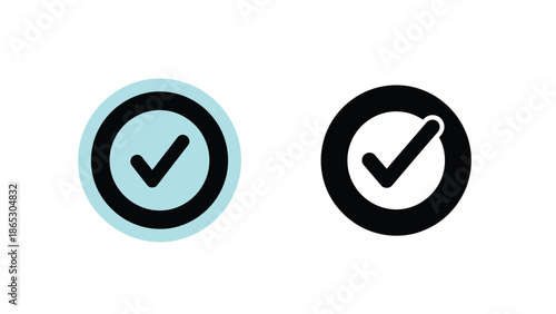 Two circular checkmark icons one with a light blue outline shown together