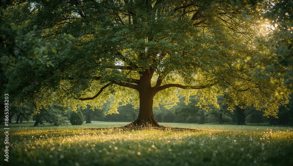 Fototapeta premium Soft focus tree image used as a UI background for content organization