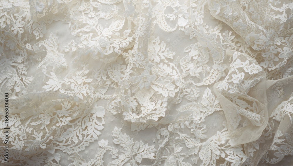 Obraz premium White cotton lace texture used as background for fashion or craft projects