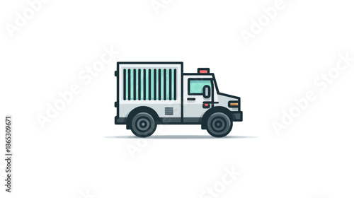 Armored Security Truck Icon Illustration for Cash Transport and Valuables Delivery