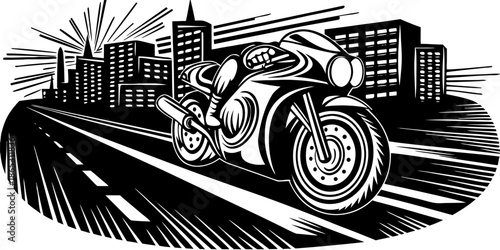 Neon Sports Bike Night Drive on Highway