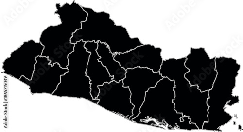 Simple map of el salvador with states and cities vector illustration 