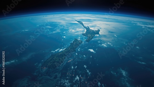 Volcanic landscape and populated areas on the North Island of New Zealand, regional development focus