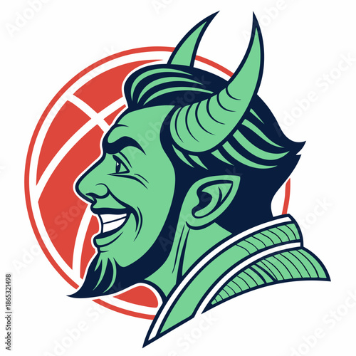 Green Devil Colorful Logo Illustration Vector