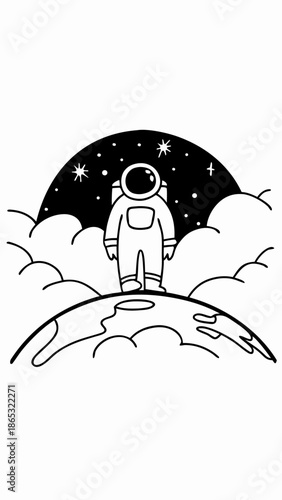 Futuristic Spacewalk with Earth Glow