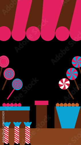 Whimsical Candy Store with Colorful Sweets