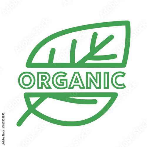 A vibrant green leaf symbol encapsulating the essence of organic agriculture, natural products, and sustainable healthy living concepts