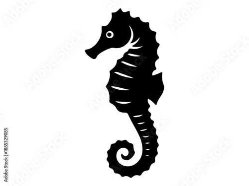 Seahorse Silhouette Icon Marine Life Ocean Creature Graphic Symbol