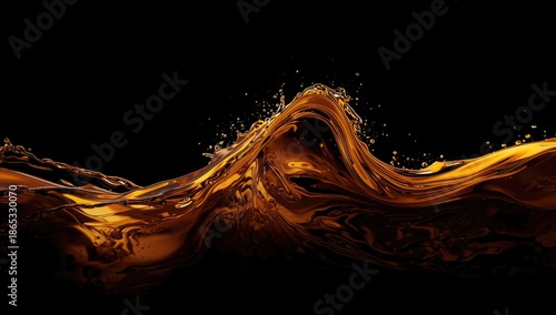 Dark surface featuring flowing oil textures creating a fluid visual effect for digital interfaces