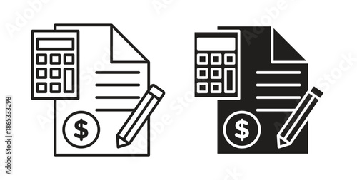 Accounting icons symbol. Simple, flat design for web or mobile app