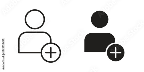 Add a new user icons symbol. Simple, flat design for web or mobile app