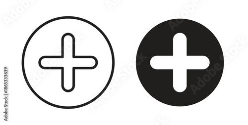 Add icons symbol. Simple, flat design for web or mobile app