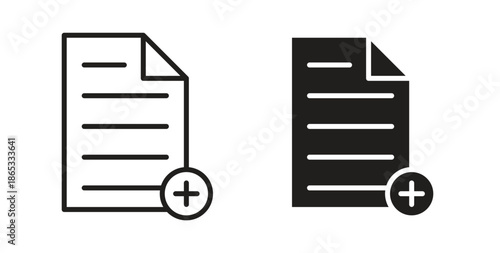 Add document icons symbol. Simple, flat design for web or mobile app