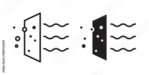 Air purification icons symbol. Simple, flat design for web or mobile app