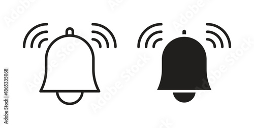 Bell icons symbol. Simple, flat design for web or mobile app