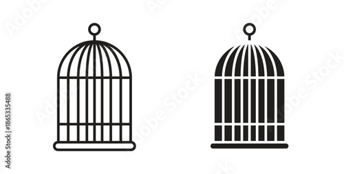 Bird cage icons symbol. Simple, flat design for web or mobile app
