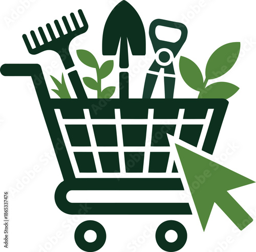 Online shopping for gardening tools and plants with a convenient click