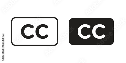 Closed caption icons symbol. Simple, flat design for web or mobile app