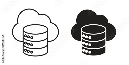 Cloud database icons symbol. Simple, flat design for web or mobile app