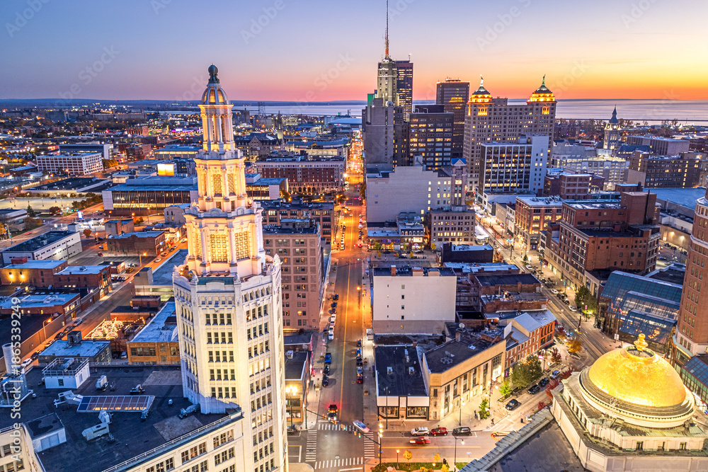 Obraz premium Buffalo, New York, USA Downtown Skyline 4088