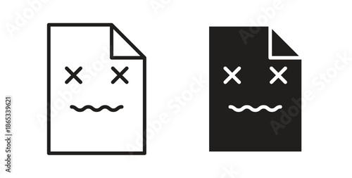 Corrupted file icons symbol. Simple, flat design for web or mobile app