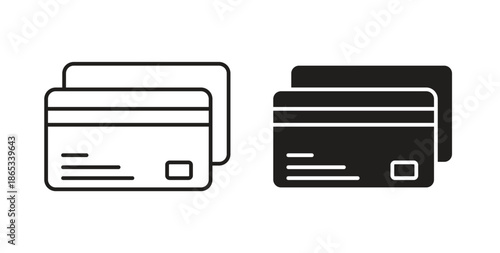 Credit card icons symbol. Simple, flat design for web or mobile app