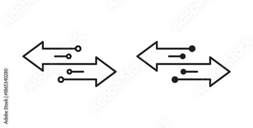 Data transfer icons symbol. Simple, flat design for web or mobile app
