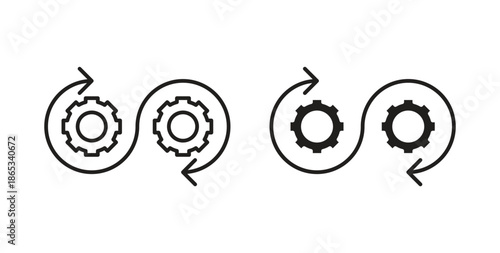 Dev ops icons symbol. Simple, flat design for web or mobile app
