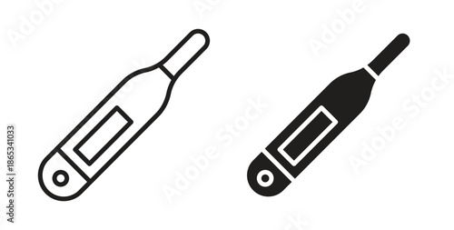 Digital thermometer icons symbol. Simple, flat design for web or mobile app