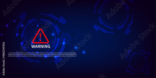 Red warning alert show technical system problem 