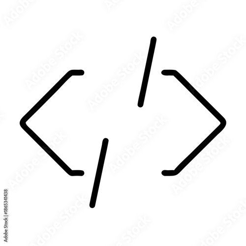 Representation of computer programming code shown as less than and greater than symbols