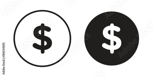 Dollar icons symbol. Simple, flat design for web or mobile app